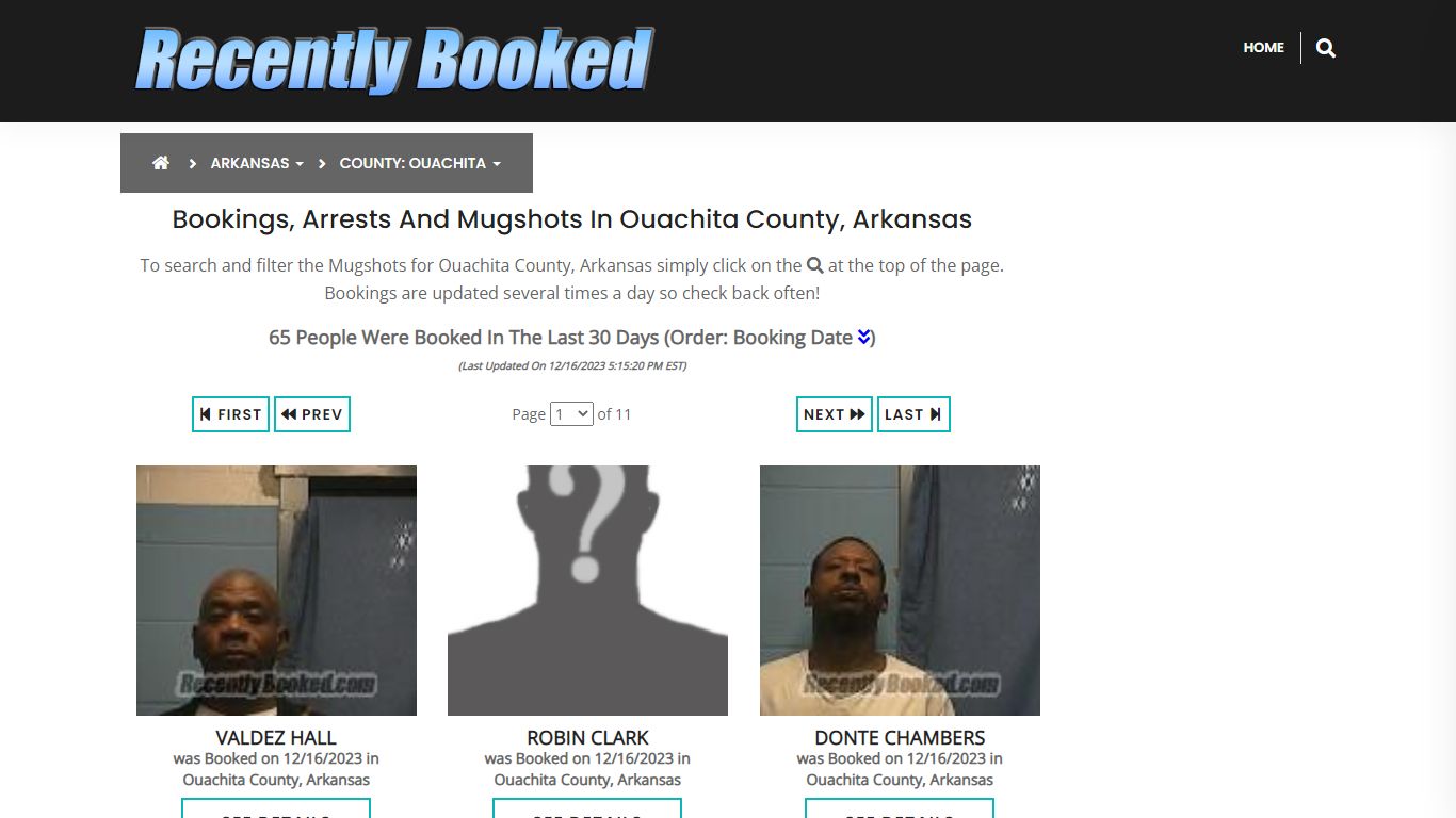 Bookings, Arrests and Mugshots in Ouachita County, Arkansas